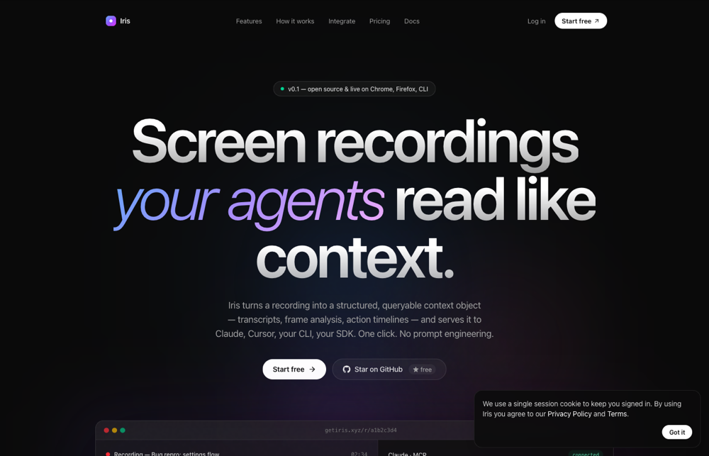 Iris screenshot