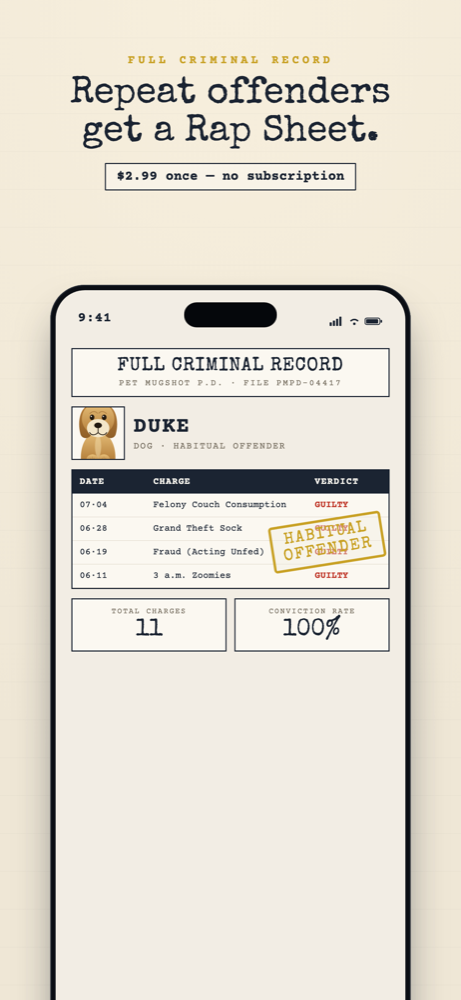 Pet Mugshot P.D. screenshot