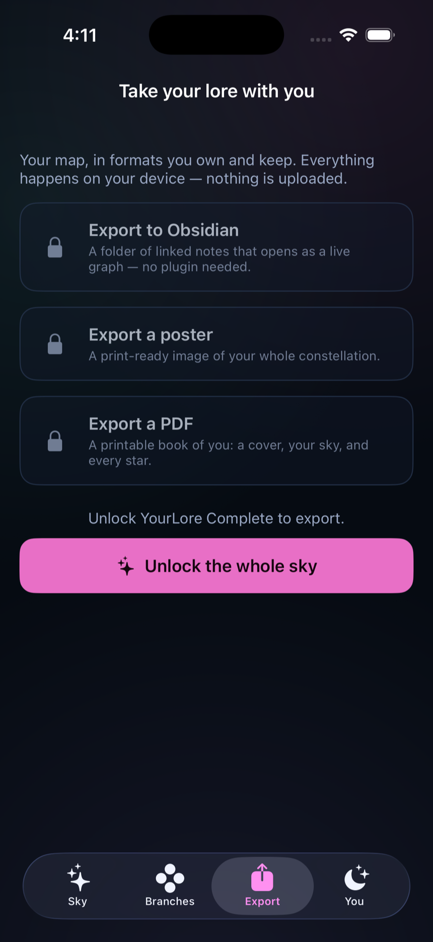 YourLore screenshot